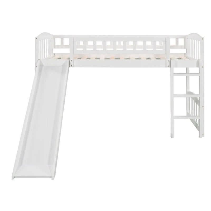 Twin size Loft Bed with Slide and Ladder