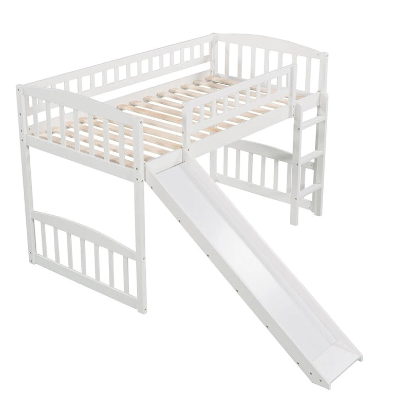 Twin size Loft Bed with Slide and Ladder