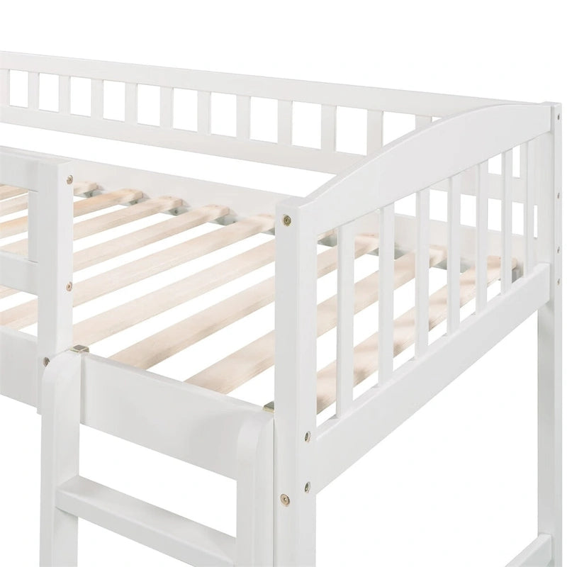 Twin size Loft Bed with Slide and Ladder
