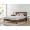  Antique Espresso Wood Platform Bed