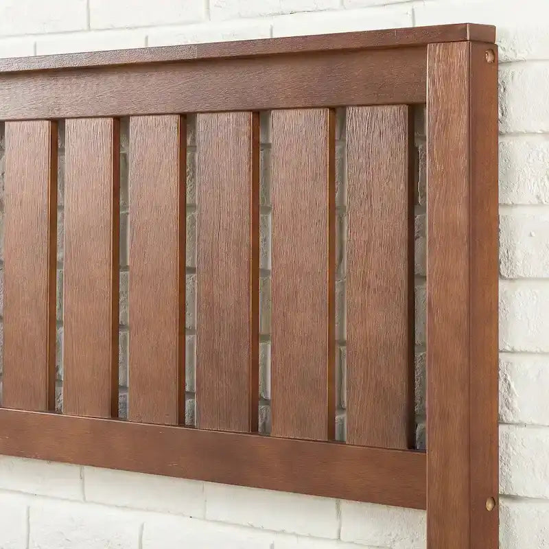 Antique Espresso Wood Platform Bed
