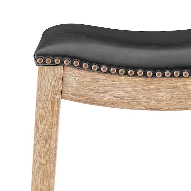 Tabouret de comptoir rembourré en similicuir