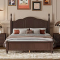 Retro Wood Queen/Full Size Platform Bed Frame with Wooden Slat Support,No Box Spring Needed