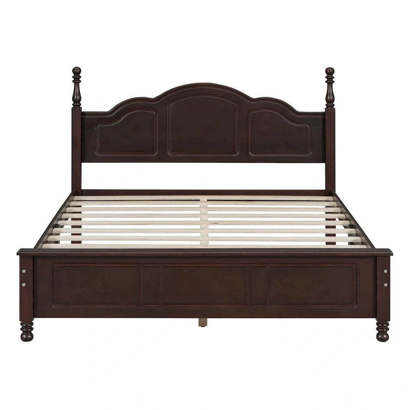 Retro Wood Queen/Full Size Platform Bed Frame with Wooden Slat Support,No Box Spring Needed