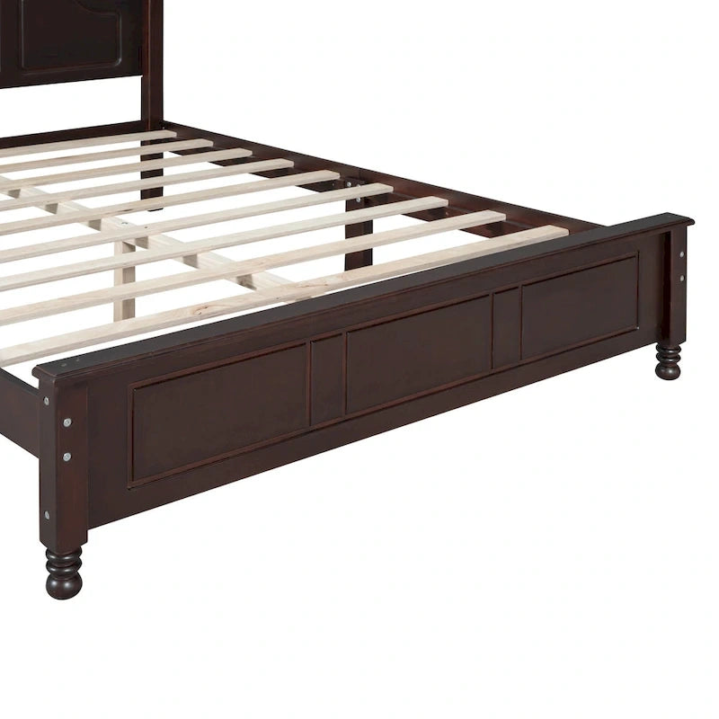 Retro Wood Queen/Full Size Platform Bed Frame with Wooden Slat Support,No Box Spring Needed