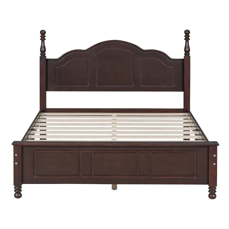 Retro Wood Queen/Full Size Platform Bed Frame with Wooden Slat Support,No Box Spring Needed