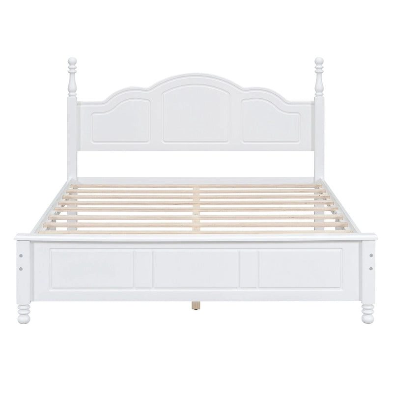 Retro Wood Queen/Full Size Platform Bed Frame with Wooden Slat Support,No Box Spring Needed