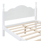 Cadre de lit plateforme Rétro en bois Queen/Full avec support à lattes en bois, pas besoin de sommier tapissier