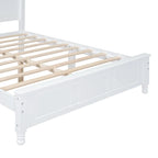 Cadre de lit plateforme Rétro en bois Queen/Full avec support à lattes en bois, pas besoin de sommier tapissier