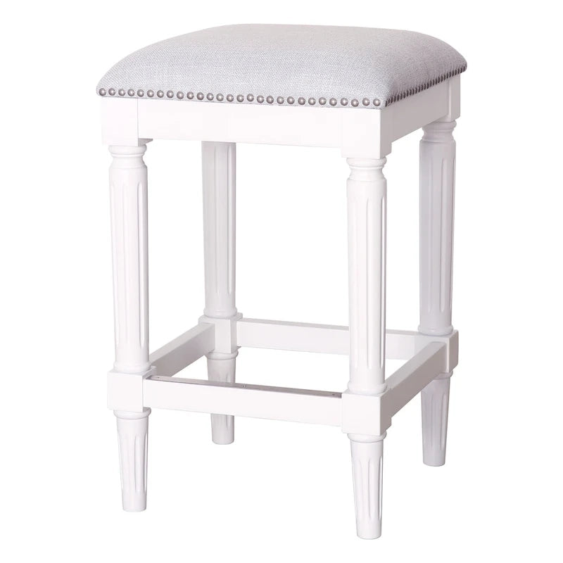Solid Wood Square Upholstered Seat Bar Stool