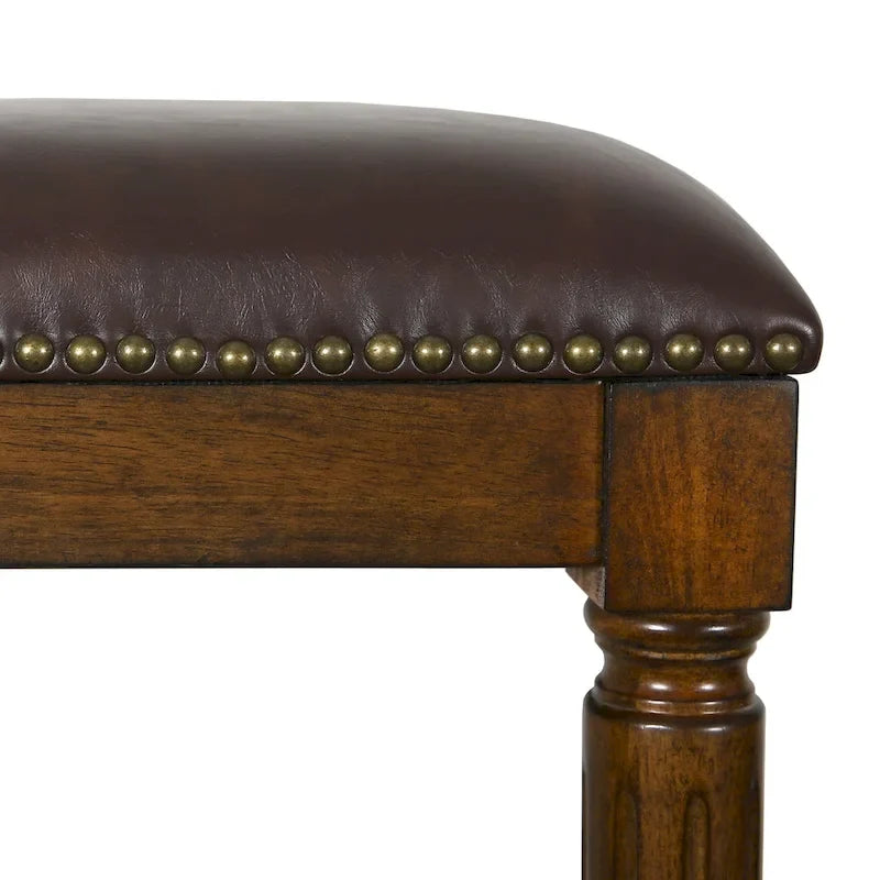 Solid Wood Square Upholstered Seat Bar Stool