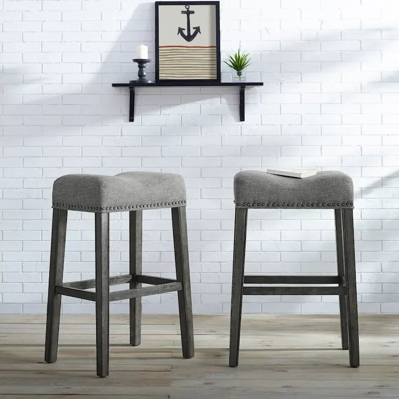 Upholstered Backless Bar Stool (of 2)