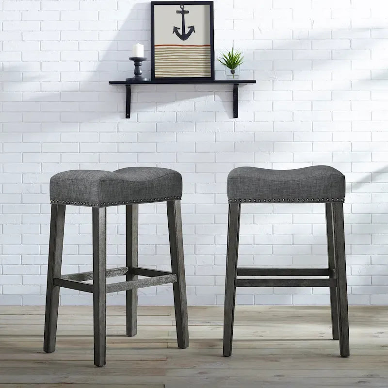 Upholstered Backless Bar Stool (of 2)