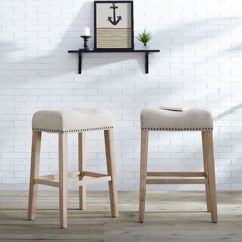 Tabouret de bar sans dossier rembourré (de 2)