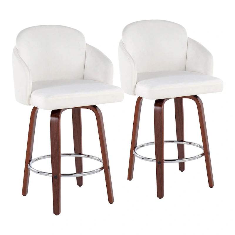 Dahlia Counter Stool with Walnut Wood (of 2)
