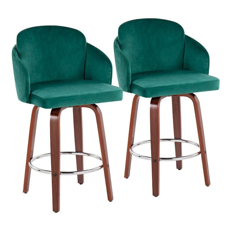 Counter Stool with Walnut Wood (of 2)