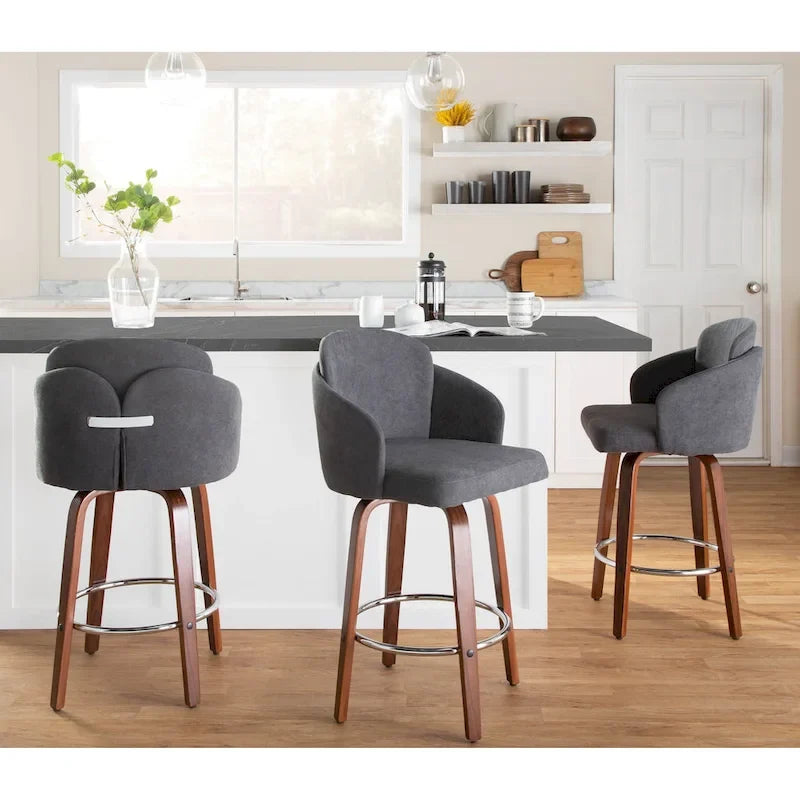 Counter Stool with Walnut Wood (of 2)