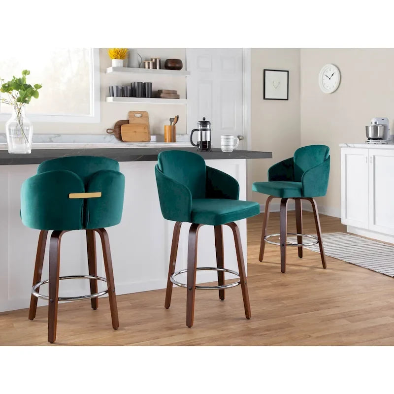 Counter Stool with Walnut Wood (of 2)