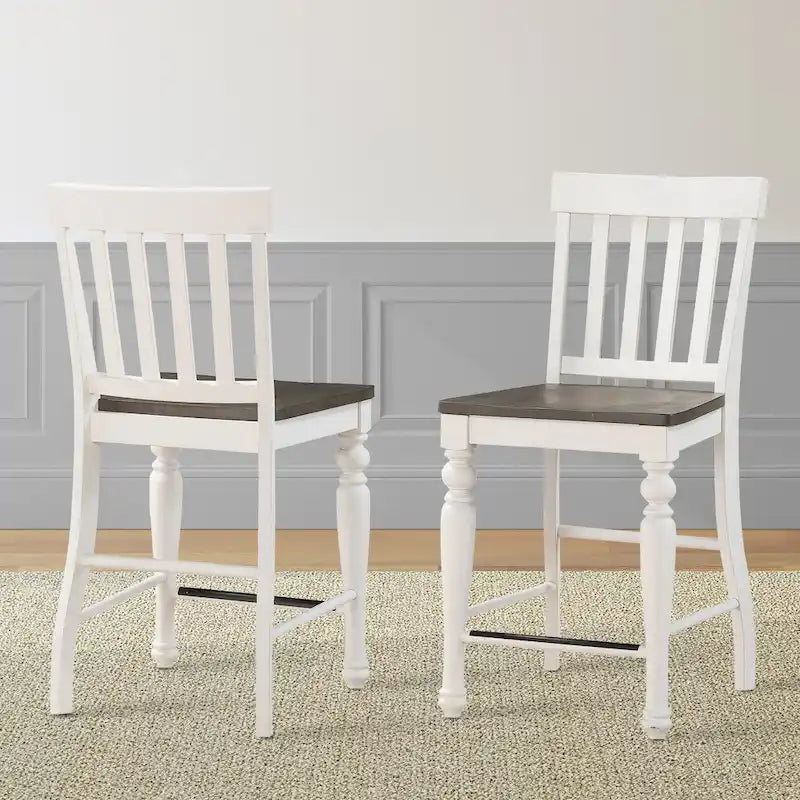  Jillian Farmhouse Two-Tone Counter Chairs, (of 2)