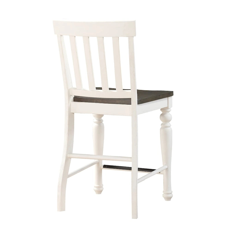 Chaises de comptoir bicolores de style champêtre, (lot de 2)