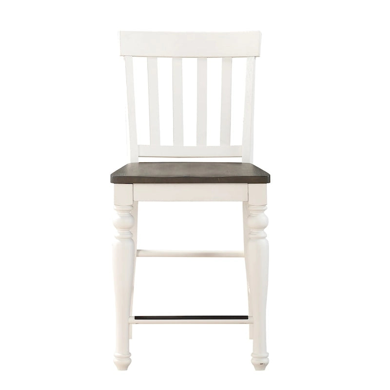 Chaises de comptoir bicolores de style champêtre, (lot de 2)