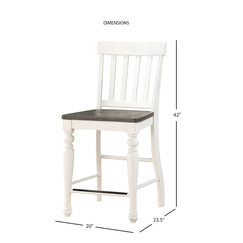 Farmhouse Two-Tone Counter Chairs, (of 2)