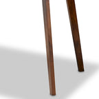 Table à manger rectangulaire en bois, style transitionnel du milieu du siècle