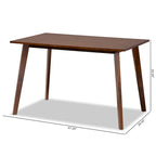 Table à manger rectangulaire en bois, style transitionnel du milieu du siècle