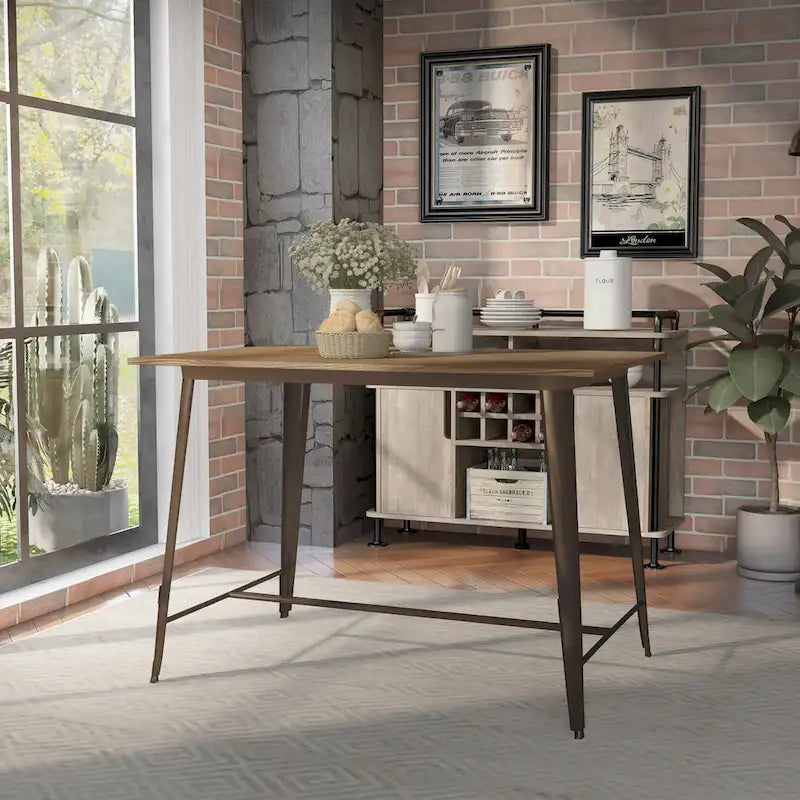  Rish Industrial Brown 54-inch Counter Height Dining Table