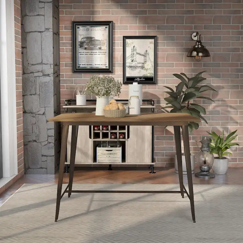 Industrial Brown 54-inch Counter Height Dining Table