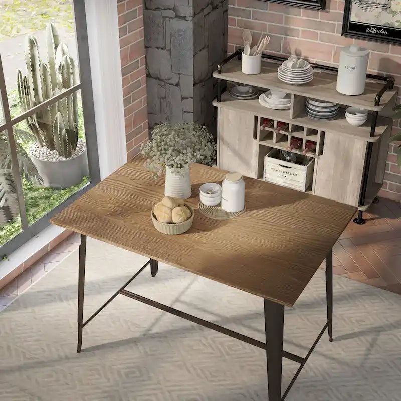 Industrial Brown 54-inch Counter Height Dining Table