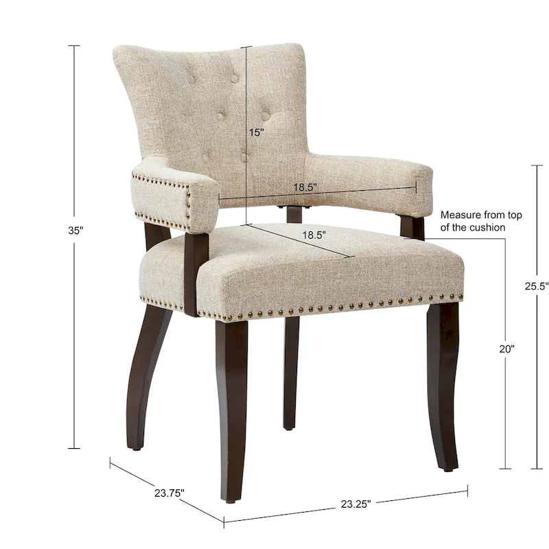 Cream/ Morocco Dining Arm Chair of 2
