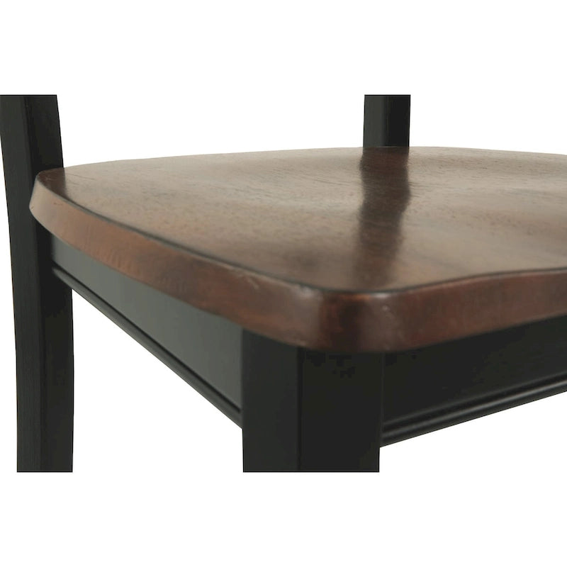 Brown and Black Dining Chairs (of 2)