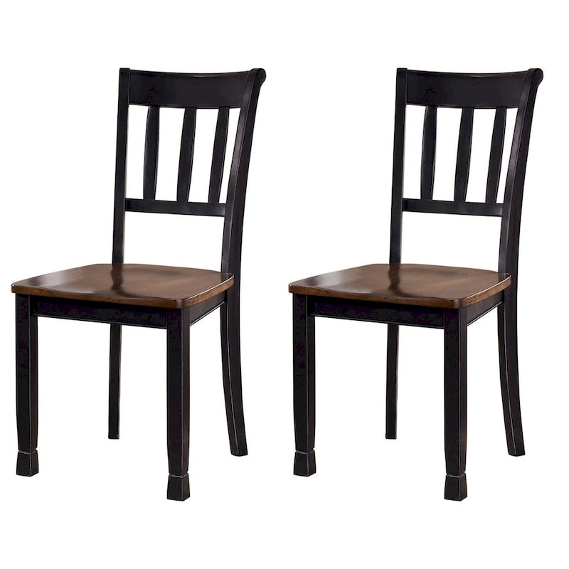 Brown and Black Dining Chairs (of 2)