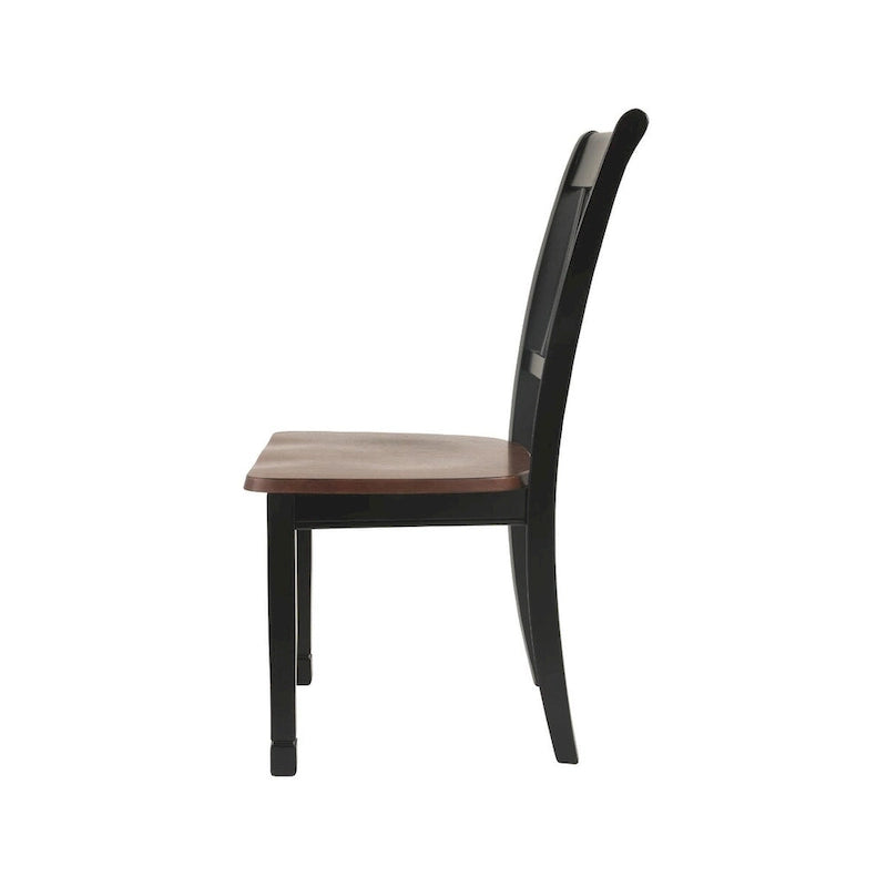 Brown and Black Dining Chairs (of 2)