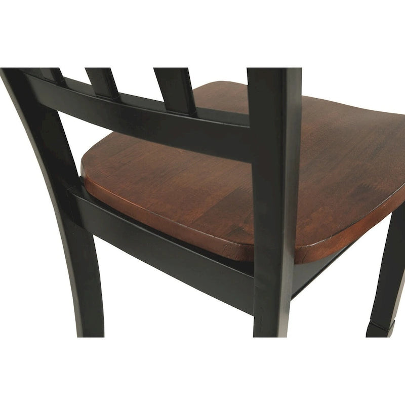 Brown and Black Dining Chairs (of 2)