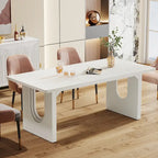 Table à manger rectangulaire de 70,89 po pour 6 à 8 personnes, table de cuisine moderne et simple en bois