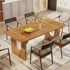 Table à manger rectangulaire de 70,89 po pour 6 à 8 personnes, table de cuisine moderne et simple en bois