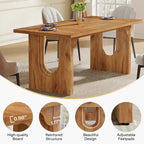 Table à manger rectangulaire de 70,89 po pour 6 à 8 personnes, table de cuisine moderne et simple en bois