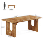 Table à manger rectangulaire de 70,89 po pour 6 à 8 personnes, table de cuisine moderne et simple en bois