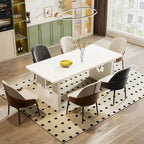 Table à manger rectangulaire de 70,89 po pour 6 à 8 personnes, table de cuisine moderne et simple en bois