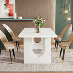 Table à manger rectangulaire de 70,89 po pour 6 à 8 personnes, table de cuisine moderne et simple en bois