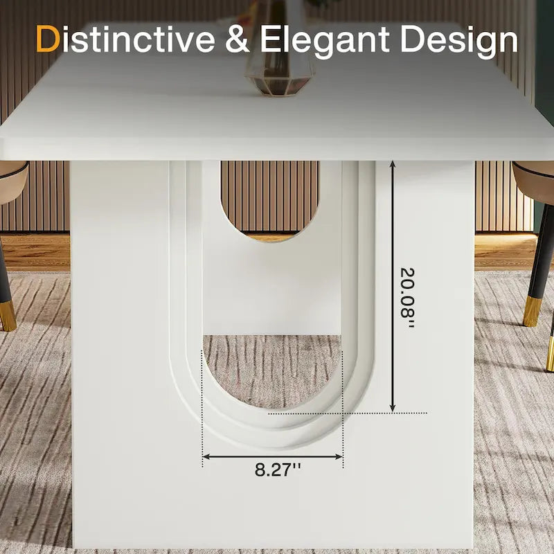 70.89 Rectangle Dining Table for 6-8 People, Modern Simple Wood Kitchen Table