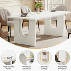 Table à manger rectangulaire de 70,89 po pour 6 à 8 personnes, table de cuisine moderne et simple en bois