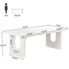 Table à manger rectangulaire de 70,89 po pour 6 à 8 personnes, table de cuisine moderne et simple en bois