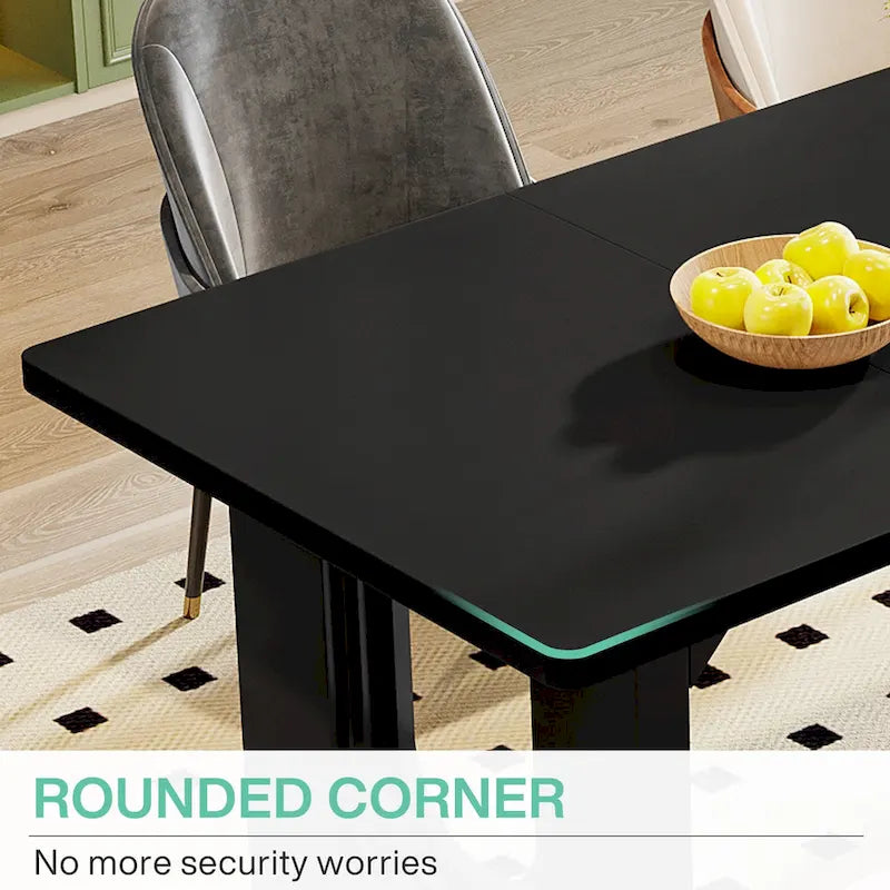70.89 Rectangle Dining Table for 6-8 People, Modern Simple Wood Kitchen Table