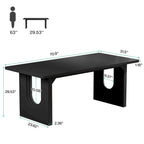 Table à manger rectangulaire de 70,89 po pour 6 à 8 personnes, table de cuisine moderne et simple en bois