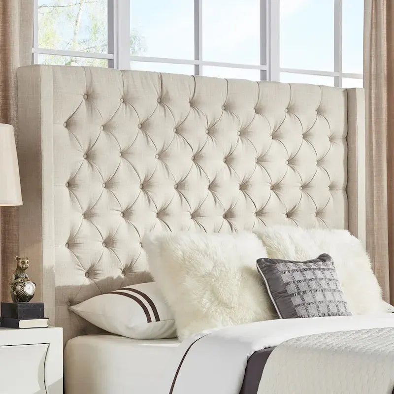 Button-tufted Wingback Headboard