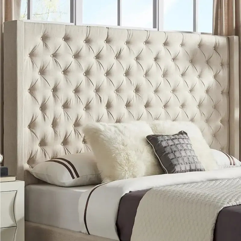 Button-tufted Wingback Headboard