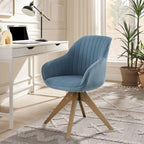 Fauteuil de bureau moderne pivotant avec pieds en bois
